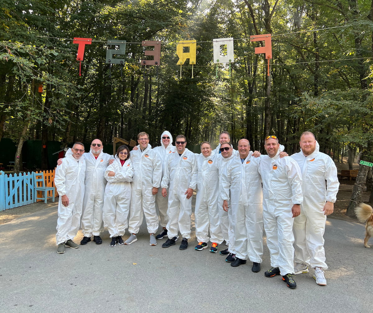Corporate group taking part in a team building activity in Istanbul