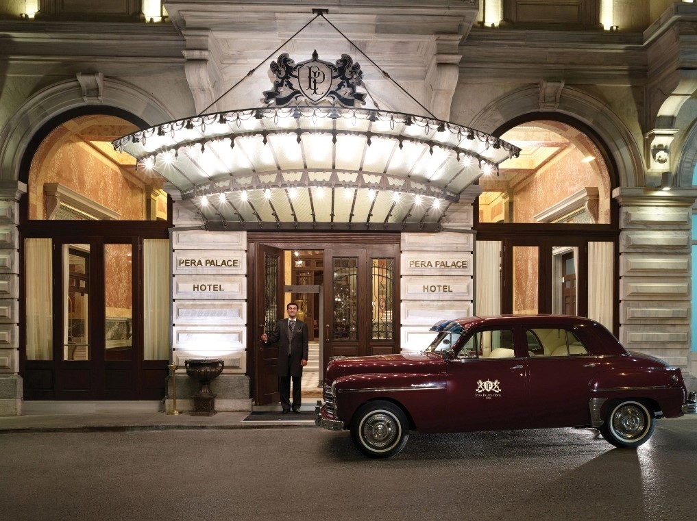 Historic luxury hotel entrance in Istanbul