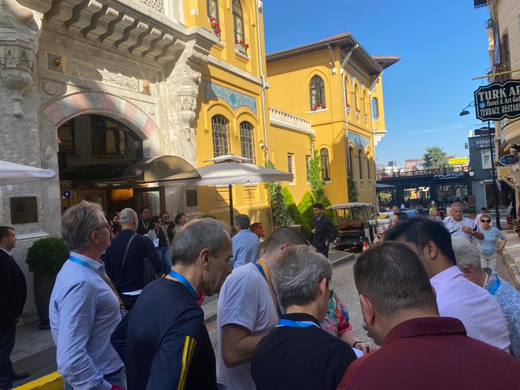 Corporate group during a team building activity in Istanbul's Old City