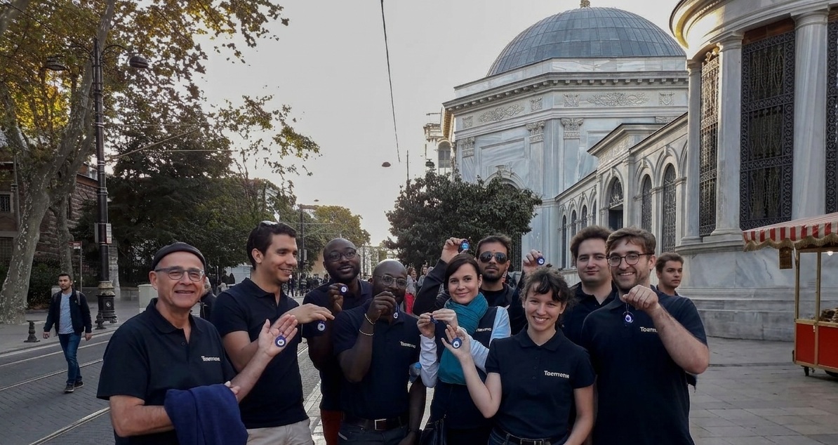 Corporate group during a team building activity in Istanbul’s historic city centre